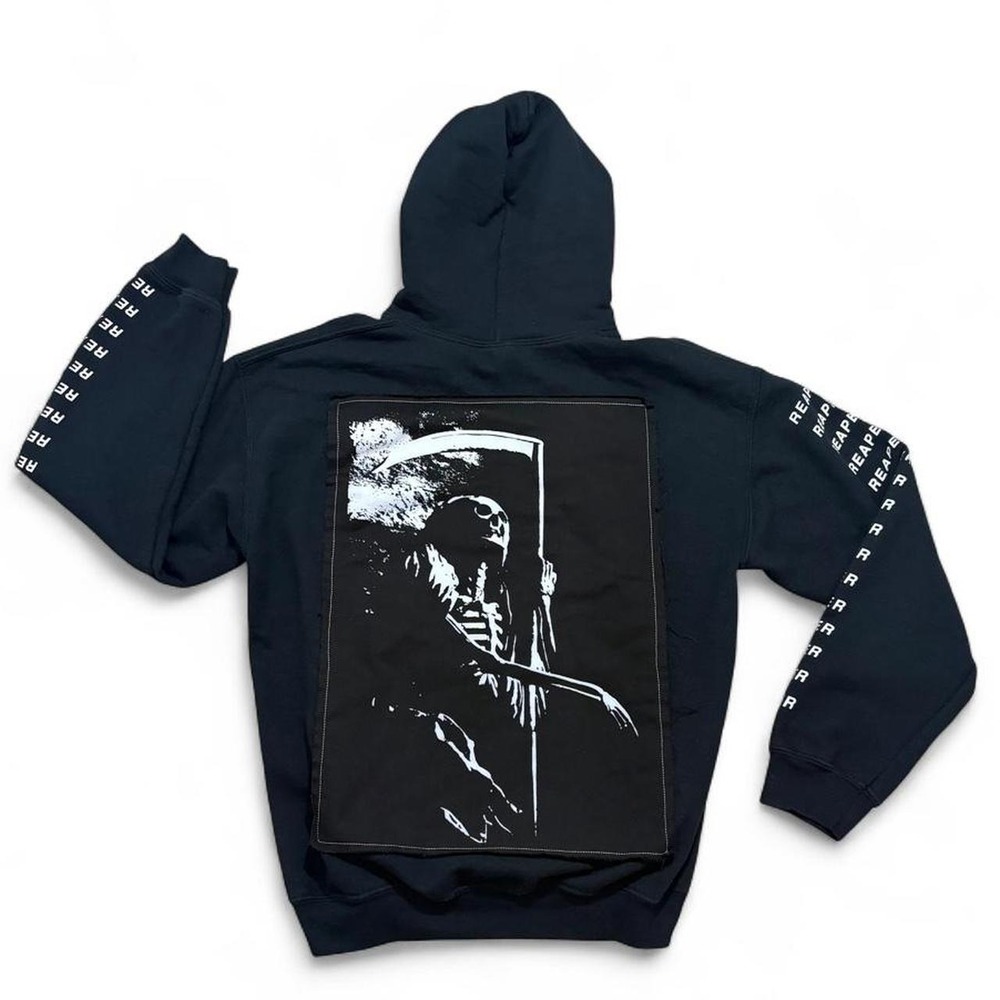 Grim Reaper Patch Hoodie Nothing,Nowhere Black Emo Streetwear Goth core Size M - Picture 2 of 8